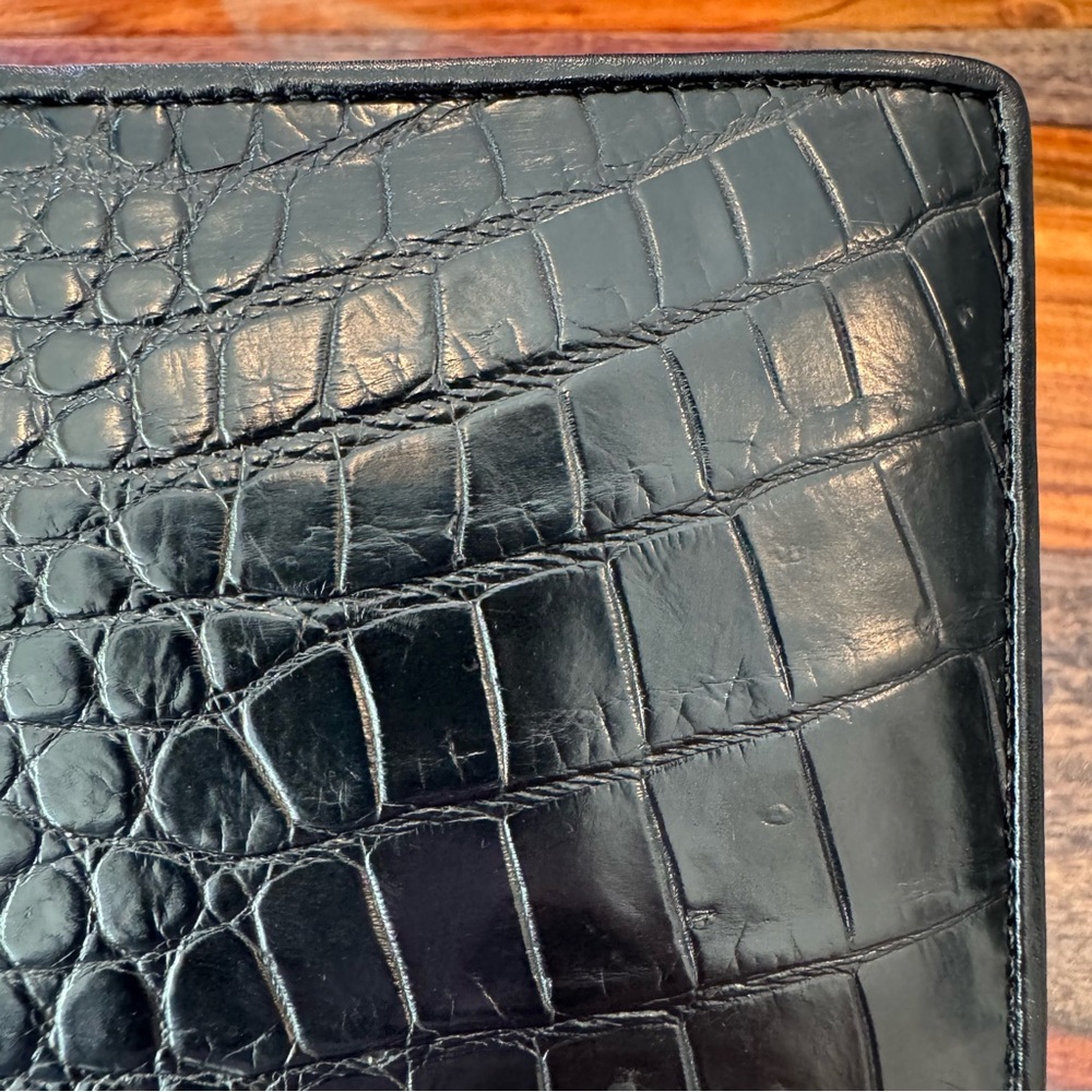 Bi-Fold Authentic Crocodile Leather Wallet 1B - Picture 14 of 15